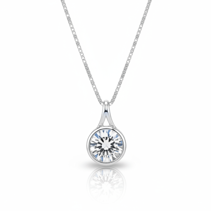 The Elegance Round Solitaire Ashes Memorial Necklace - Nicky Robin Memorial Jewellery