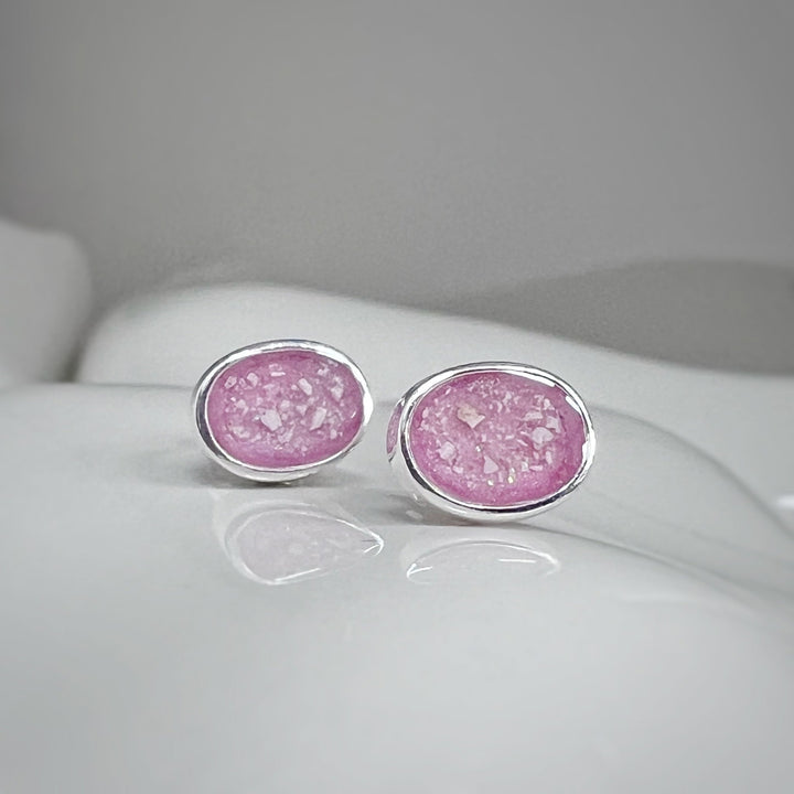 Timeless Oval Memorial Ashes Earrings - Nicky Robin Memorial Jewellery