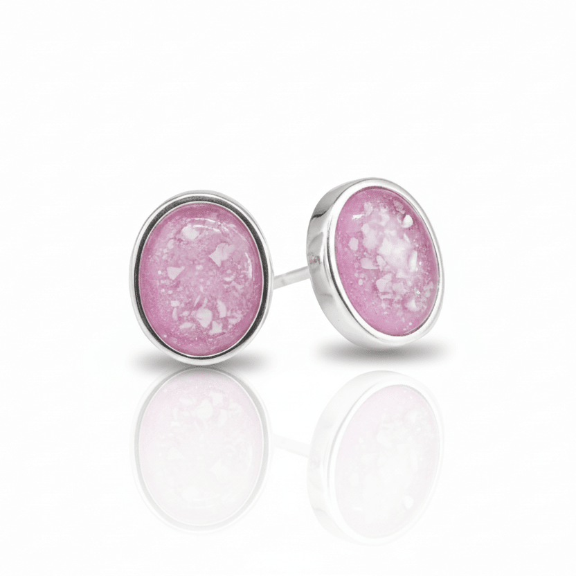 Timeless Oval Memorial Ashes Earrings - Nicky Robin Memorial Jewellery