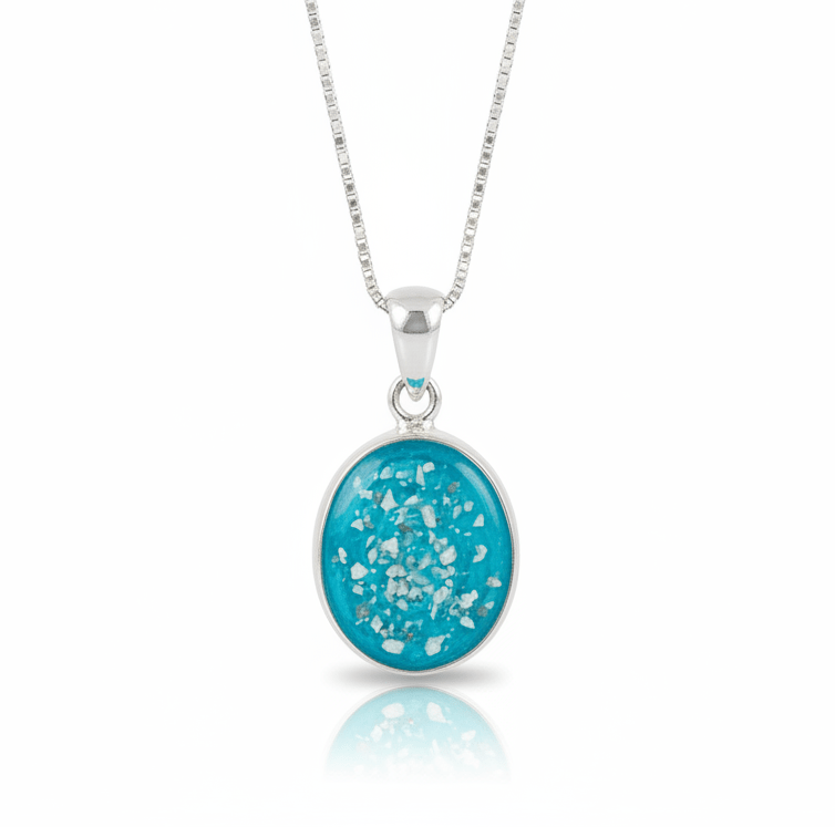 Timeless Oval Memorial Ashes Necklace - Nicky Robin Memorial Jewellery