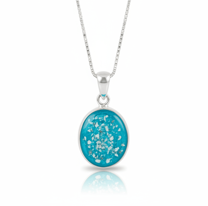 Timeless Oval Memorial Ashes Necklace - Nicky Robin Memorial Jewellery