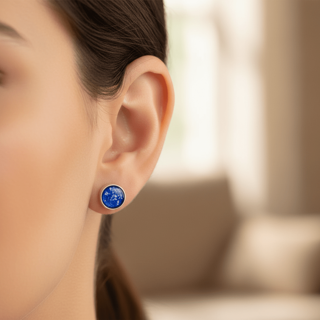 Timeless Round Memorial Ashes Earrings - Nicky Robin Memorial Jewellery