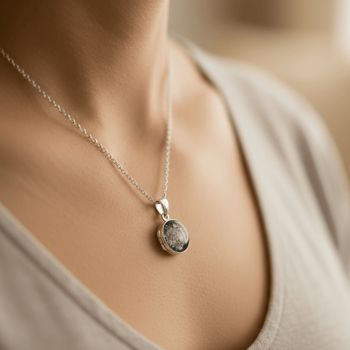 Timeless Round Memorial Ashes Locket - Nicky Robin Memorial Jewellery