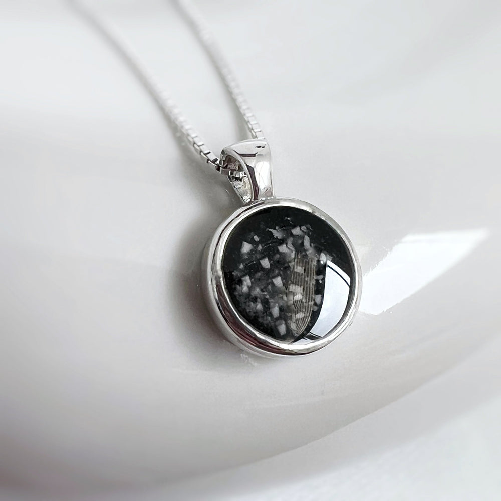 Timeless Round Memorial Ashes Necklace - Nicky Robin Memorial Jewellery