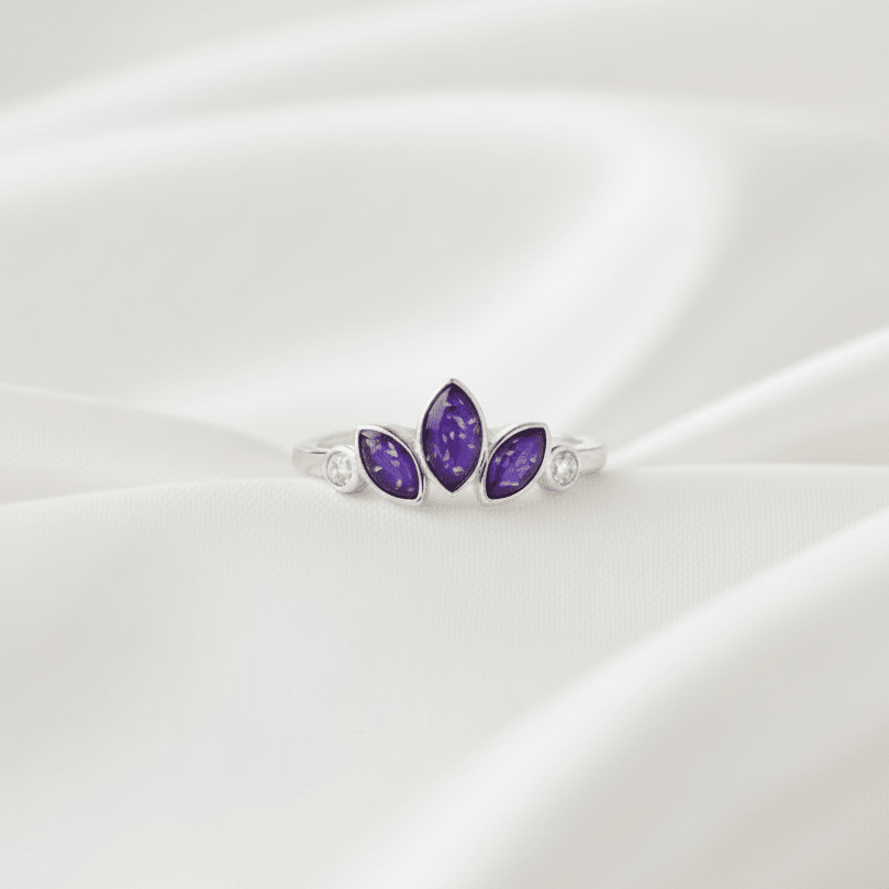 Triple Marquise Ashes Ring with Crystals - Nicky Robin Memorial Jewellery