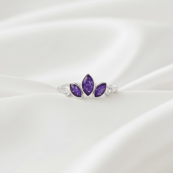 Triple Marquise Ashes Ring with Crystals - Nicky Robin Memorial Jewellery