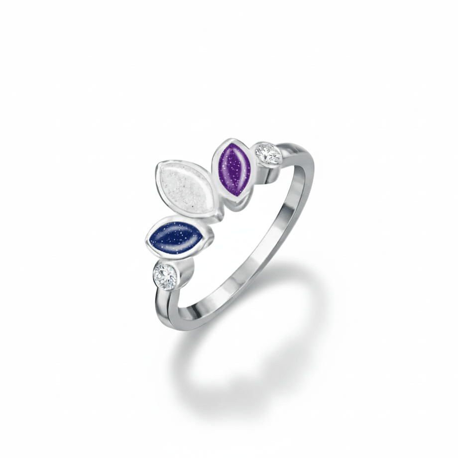 Triple Marquise Ashes Ring with Crystals - Nicky Robin Memorial Jewellery