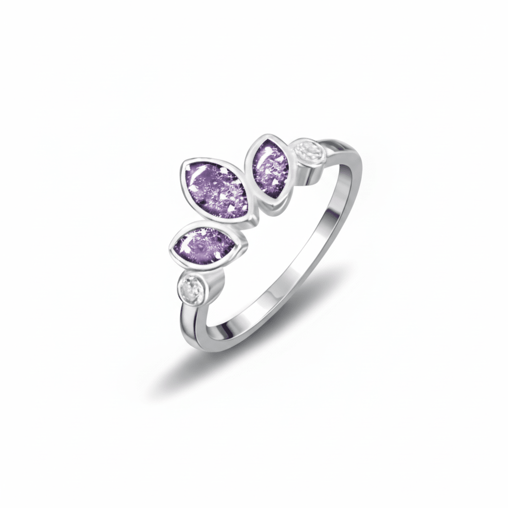 Triple Marquise Ashes Ring with Crystals – Nicky Robin Memorial Jewellery