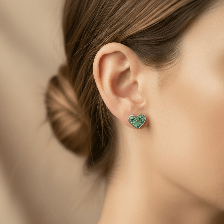 True Heart Memorial Ashes Earrings - Nicky Robin Memorial Jewellery