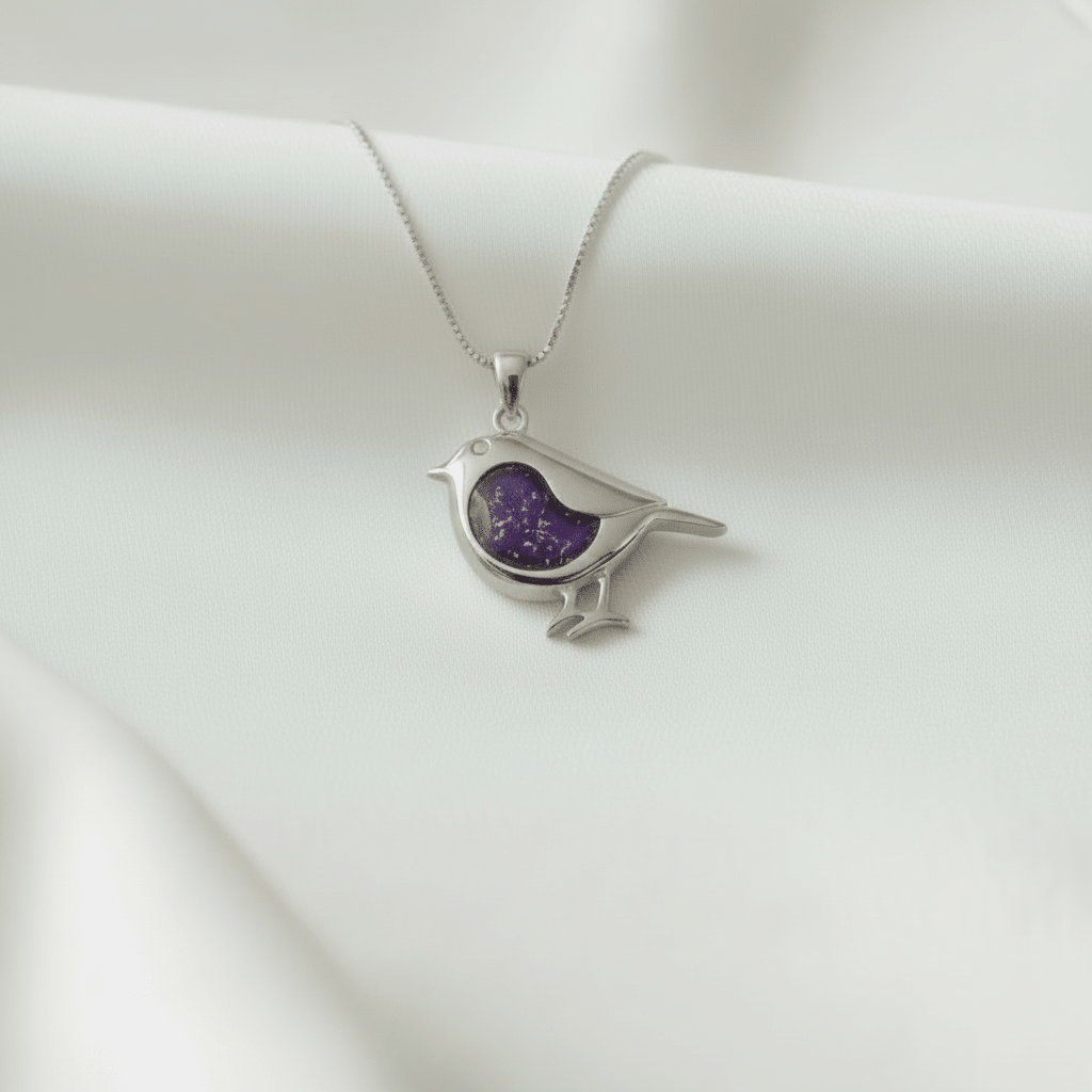 When Robins Appear Memorial Ashes Necklace - Nicky Robin Memorial Jewellery