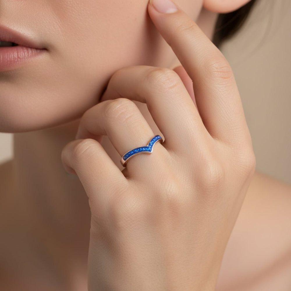 Wishbone Memorial Ashes Ring - Nicky Robin Memorial Jewellery