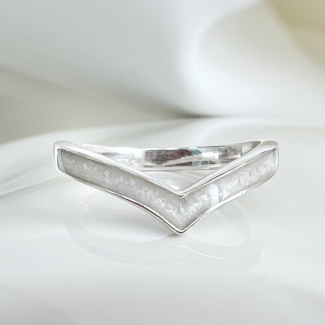 Wishbone Memorial Ashes Ring - Nicky Robin Memorial Jewellery