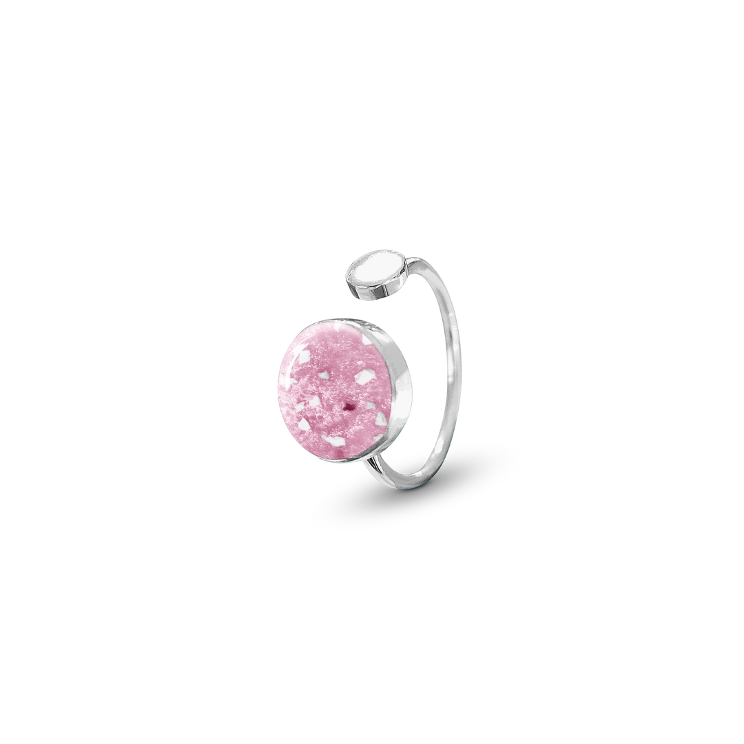 Pink adjustable ashes circle ring
