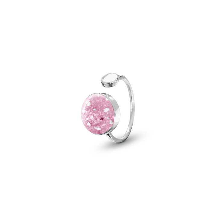 Pink adjustable ashes circle ring