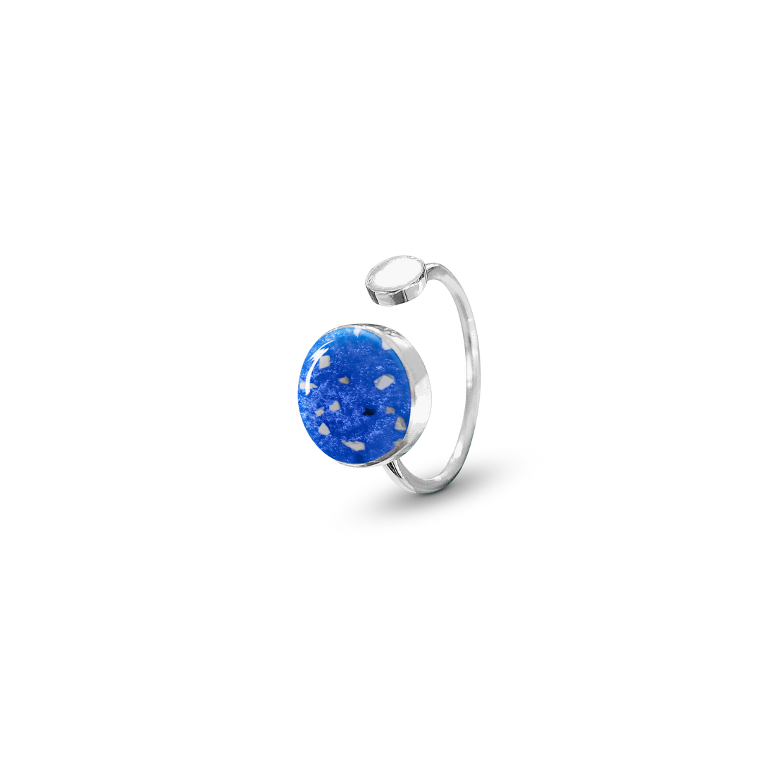 Sapphire adjustable ashes circle ring