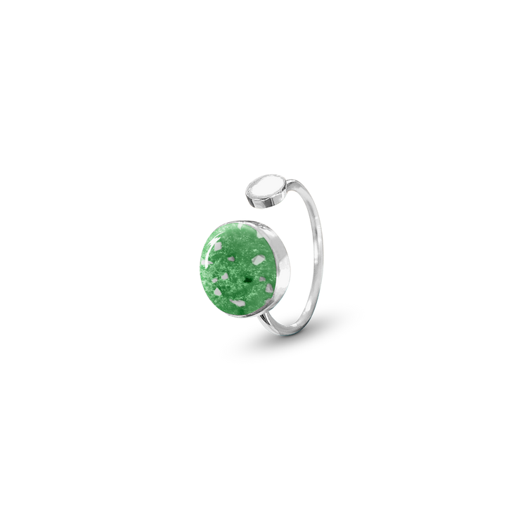 Green adjustable ashes circle ring