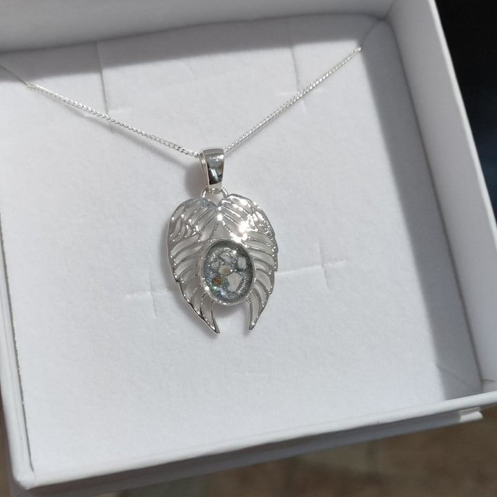 Angel Wings Memorial Ashes Necklace - Nicky Robin Memorial Jewellery