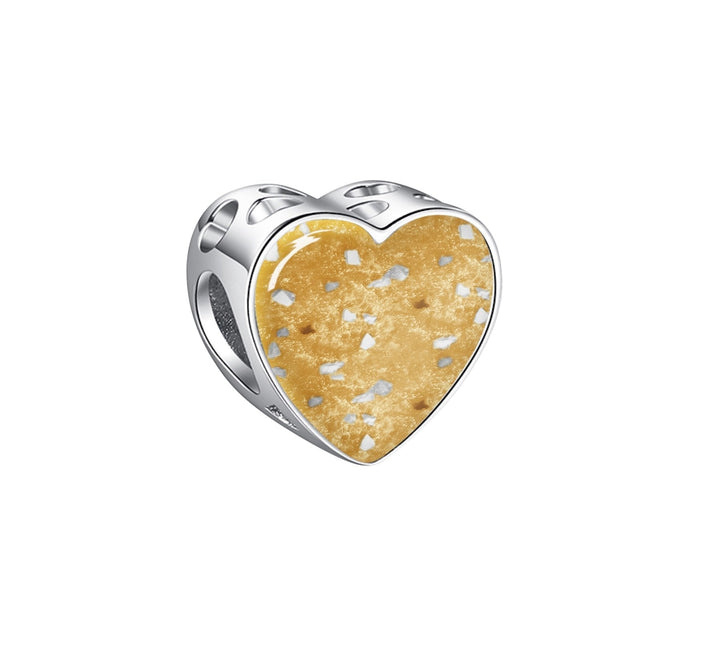 Blue Crystal Heart Memorial Ashes Charm Bead - Nicky Robin Memorial Jewellery