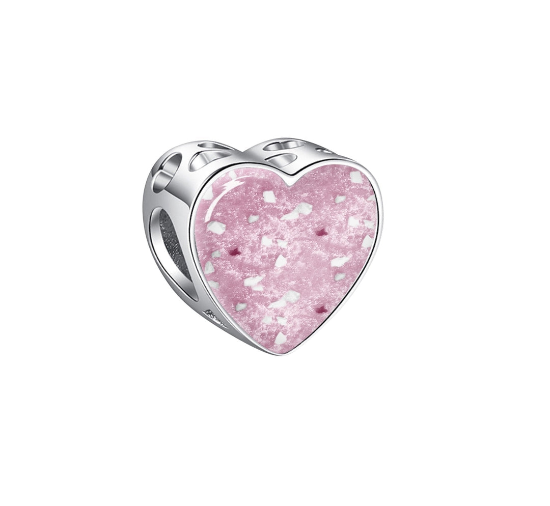 Blue Crystal Heart Memorial Ashes Charm Bead - Nicky Robin Memorial Jewellery