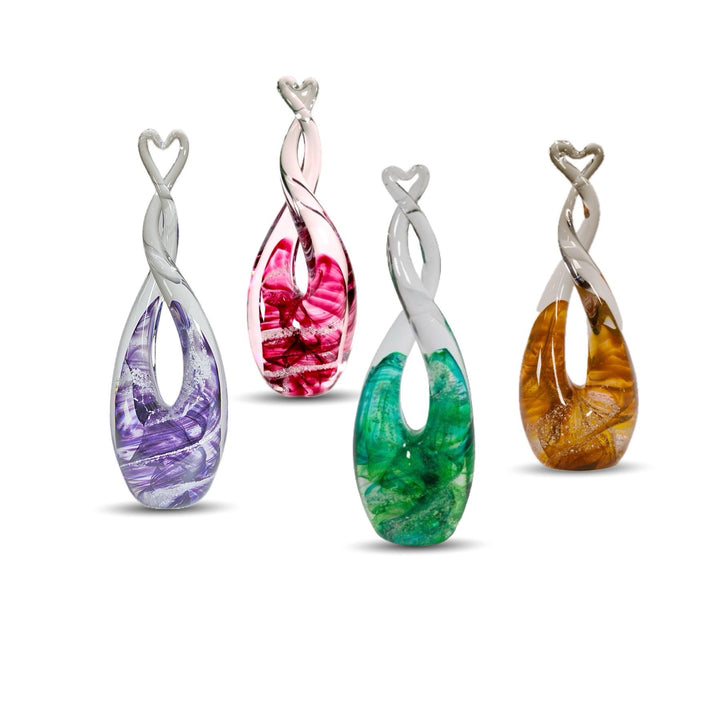 Cremation Ashes Everlasting Love Glass Sculpture - Nicky Robin Memorial Jewellery