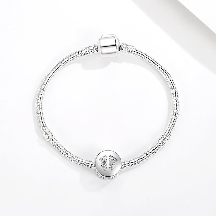 Crystal Baby Feet Memorial Ashes Charm Bead - Nicky Robin Memorial Jewellery