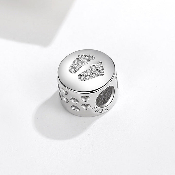 Crystal Baby Feet Memorial Ashes Charm Bead - Nicky Robin Memorial Jewellery