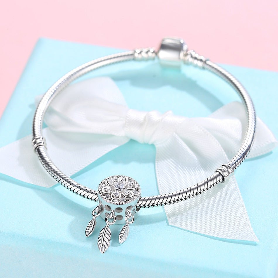 Crystal Dreamcatcher Memorial Ashes Charm Bead - Nicky Robin Memorial Jewellery