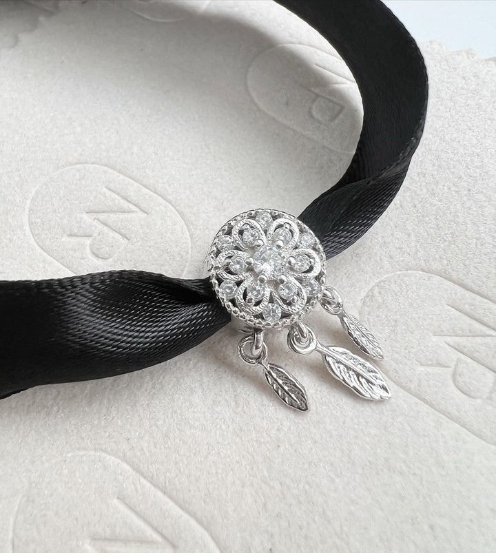 Crystal Dreamcatcher Memorial Ashes Charm Bead - Nicky Robin Memorial Jewellery