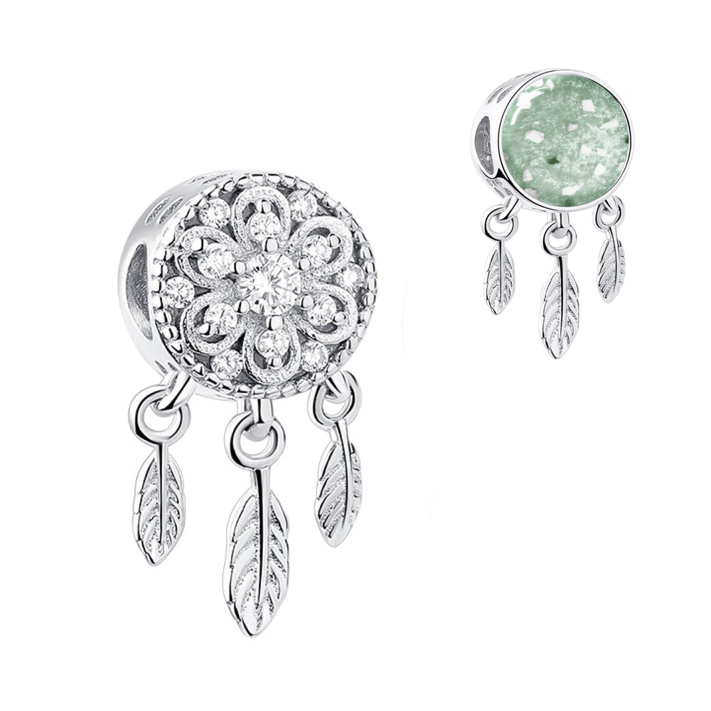 Crystal Dreamcatcher Memorial Ashes Charm Bead - Nicky Robin Memorial Jewellery