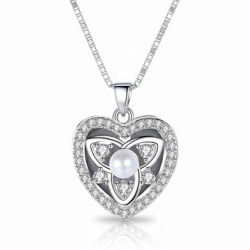 Crystal & Pearl Flower Heart Ashes Locket - Nicky Robin Memorial Jewellery