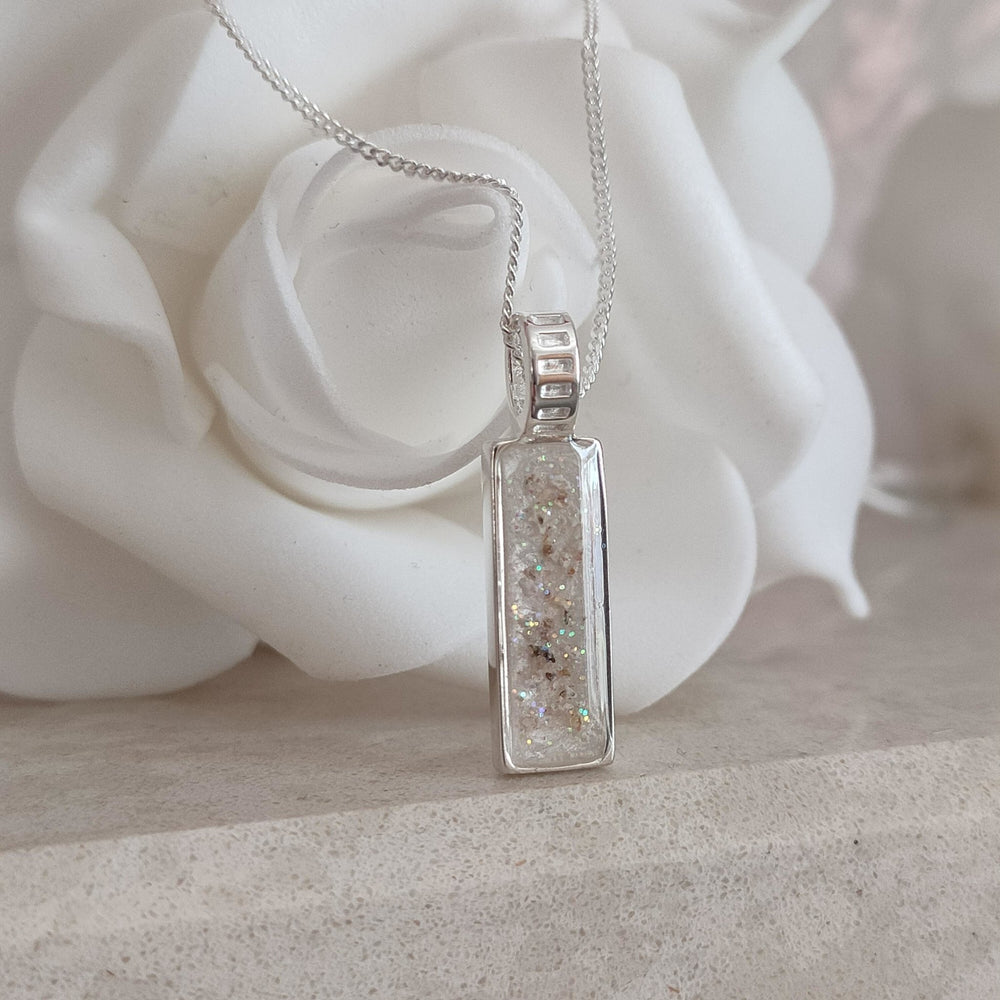 Dainty Oblong Memorial Ashes Necklace - Nicky Robin Memorial Jewellery