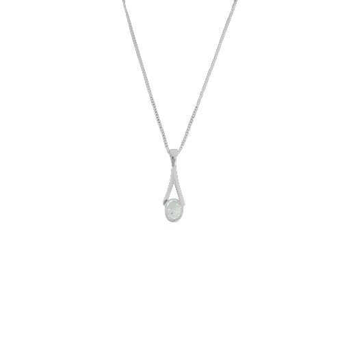 Dainty Oval Drop Memorial Ashes Necklace - Nicky Robin Memorial Jewellery