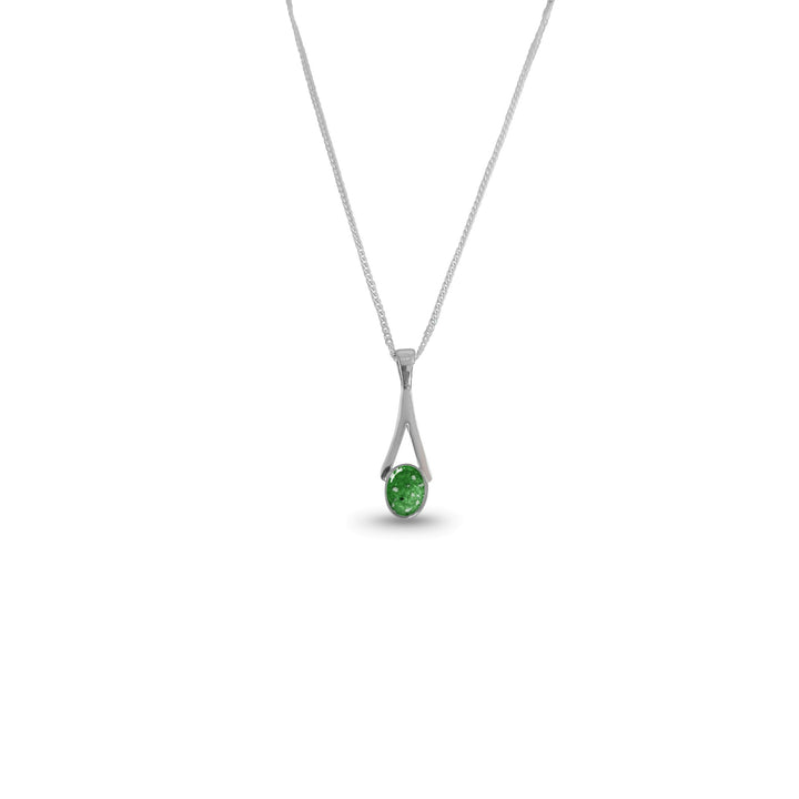 Dainty Oval Drop Memorial Ashes Necklace - Nicky Robin Memorial Jewellery