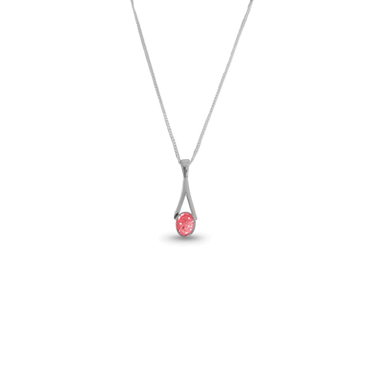 Dainty Oval Drop Memorial Ashes Necklace - Nicky Robin Memorial Jewellery