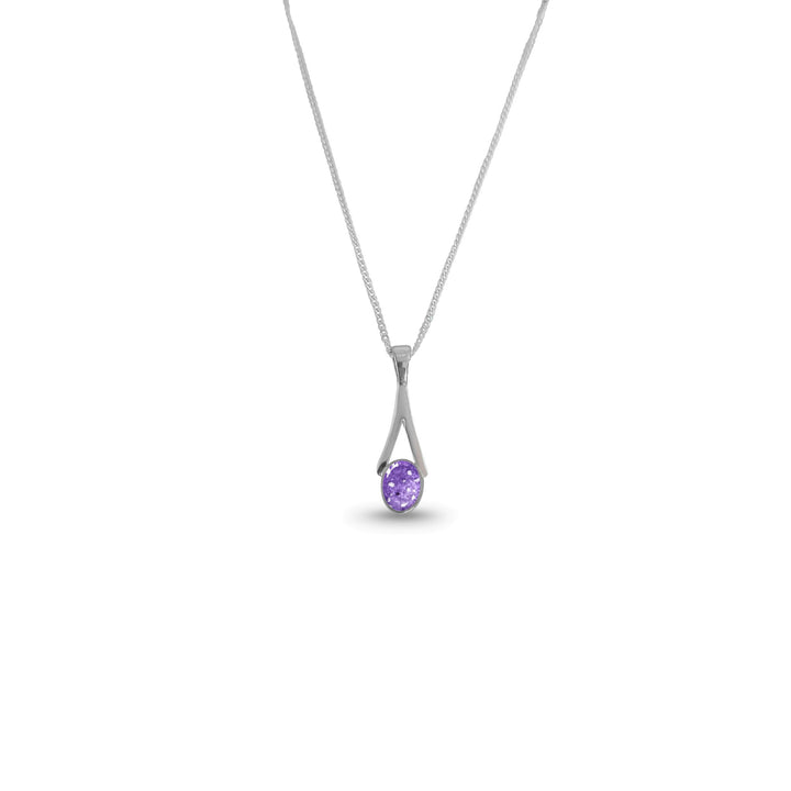 Dainty Oval Drop Memorial Ashes Necklace - Nicky Robin Memorial Jewellery
