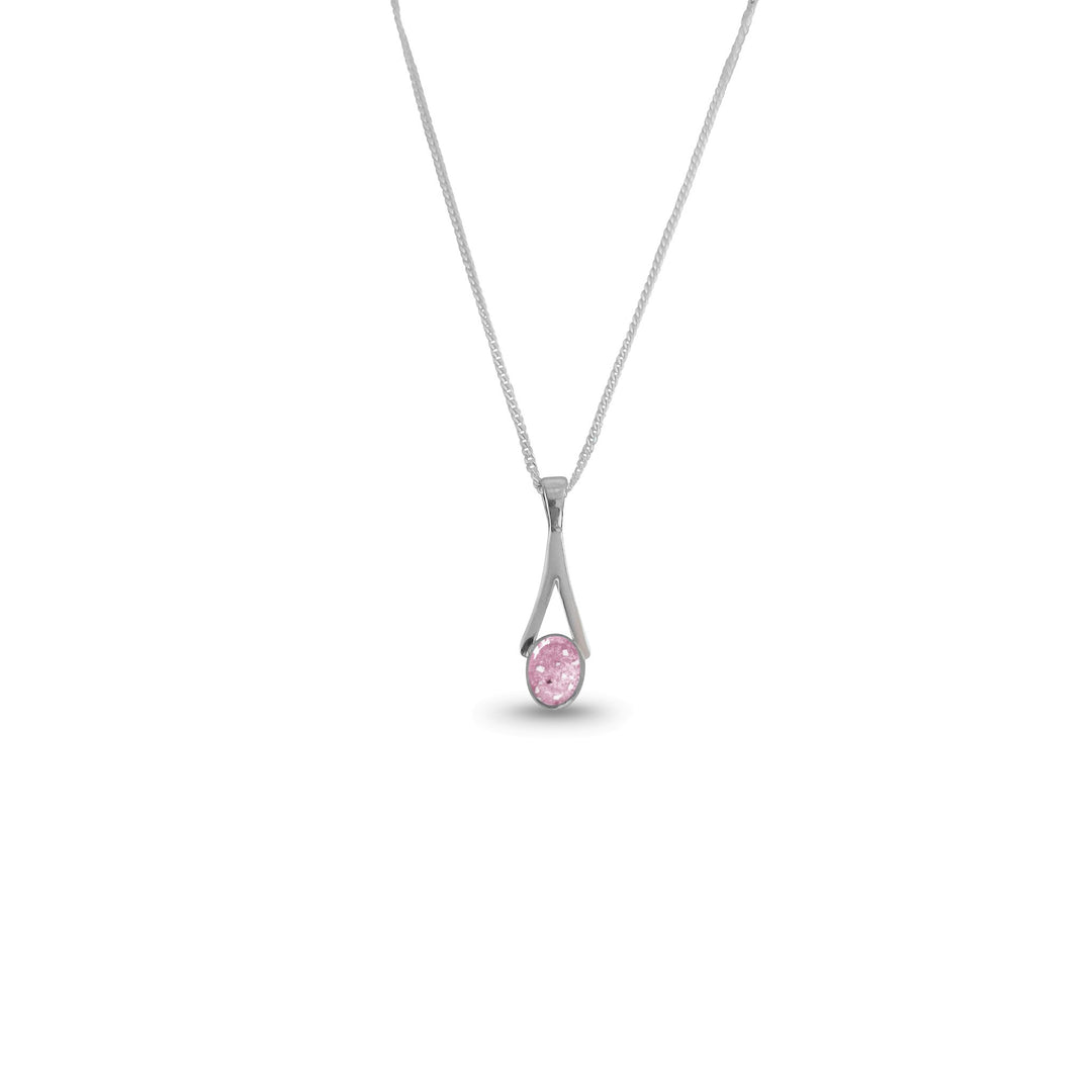 Dainty Oval Drop Memorial Ashes Necklace - Nicky Robin Memorial Jewellery
