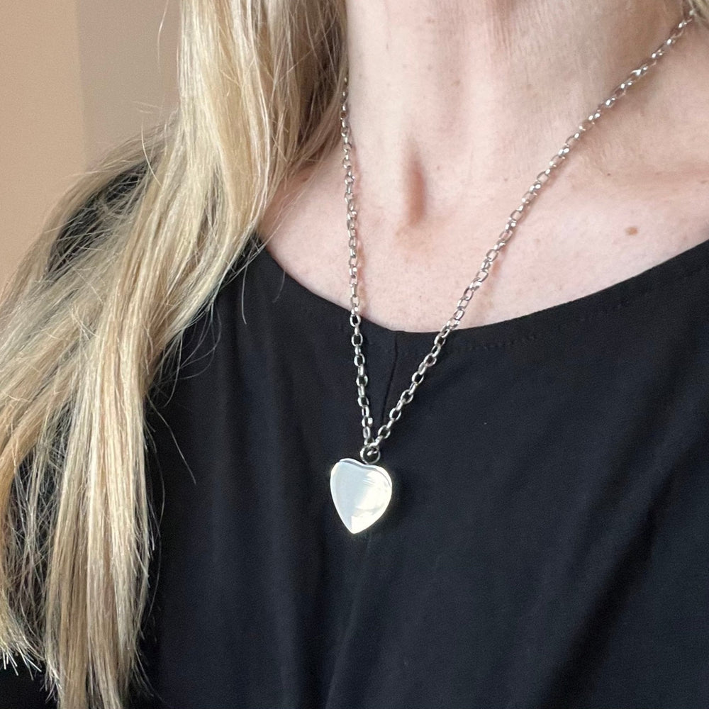 Engraved Doodle Drawing Heart Self Fill Ashes Urn Necklace - Nicky Robin Memorial Jewellery