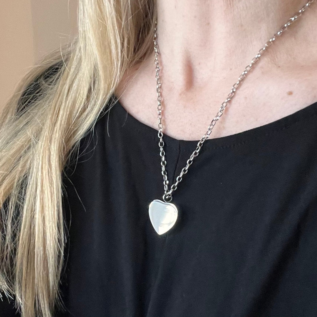 Engraved Fingerprint Self Fill Ashes Necklace - Heart - Nicky Robin Memorial Jewellery