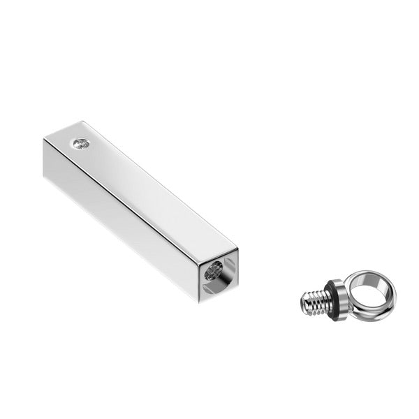 Engraved Signature Handwriting 3d Bar Ashes Urn Necklace - Nicky Robin Memorial Jewellery