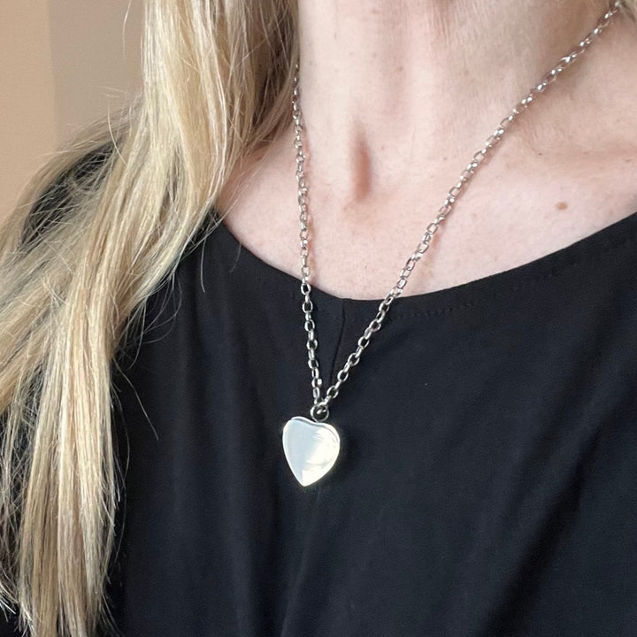 Engraved Soundwave Heart Self Fill Ashes Urn Necklace - Nicky Robin Memorial Jewellery