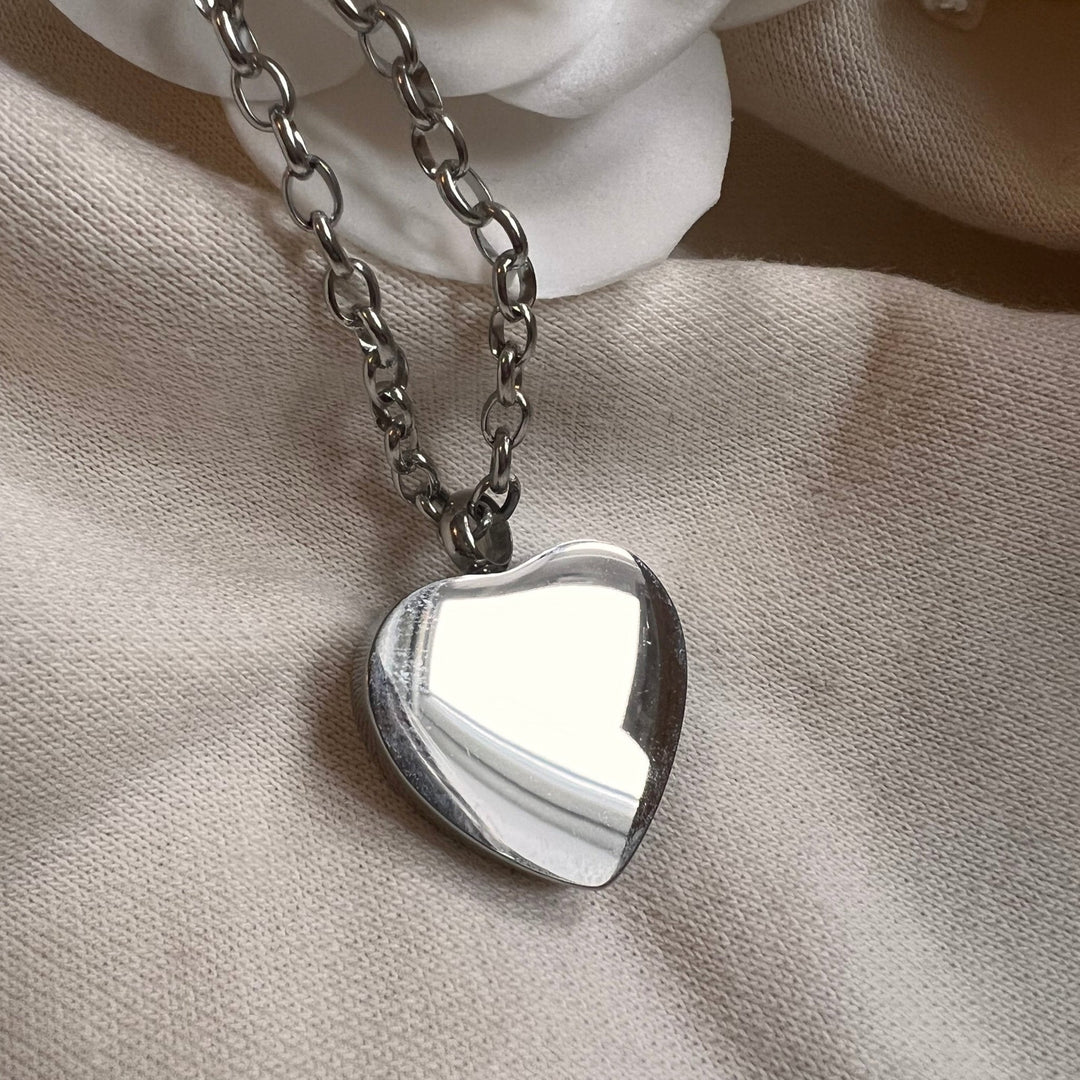 Engraved Soundwave Heart Self Fill Ashes Urn Necklace - Nicky Robin Memorial Jewellery
