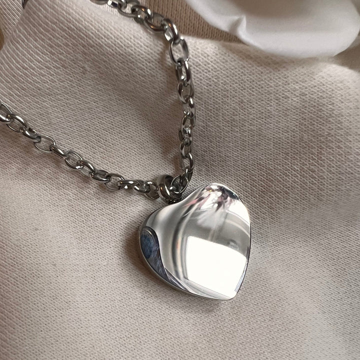 Engraved Soundwave Heart Self Fill Ashes Urn Necklace - Nicky Robin Memorial Jewellery