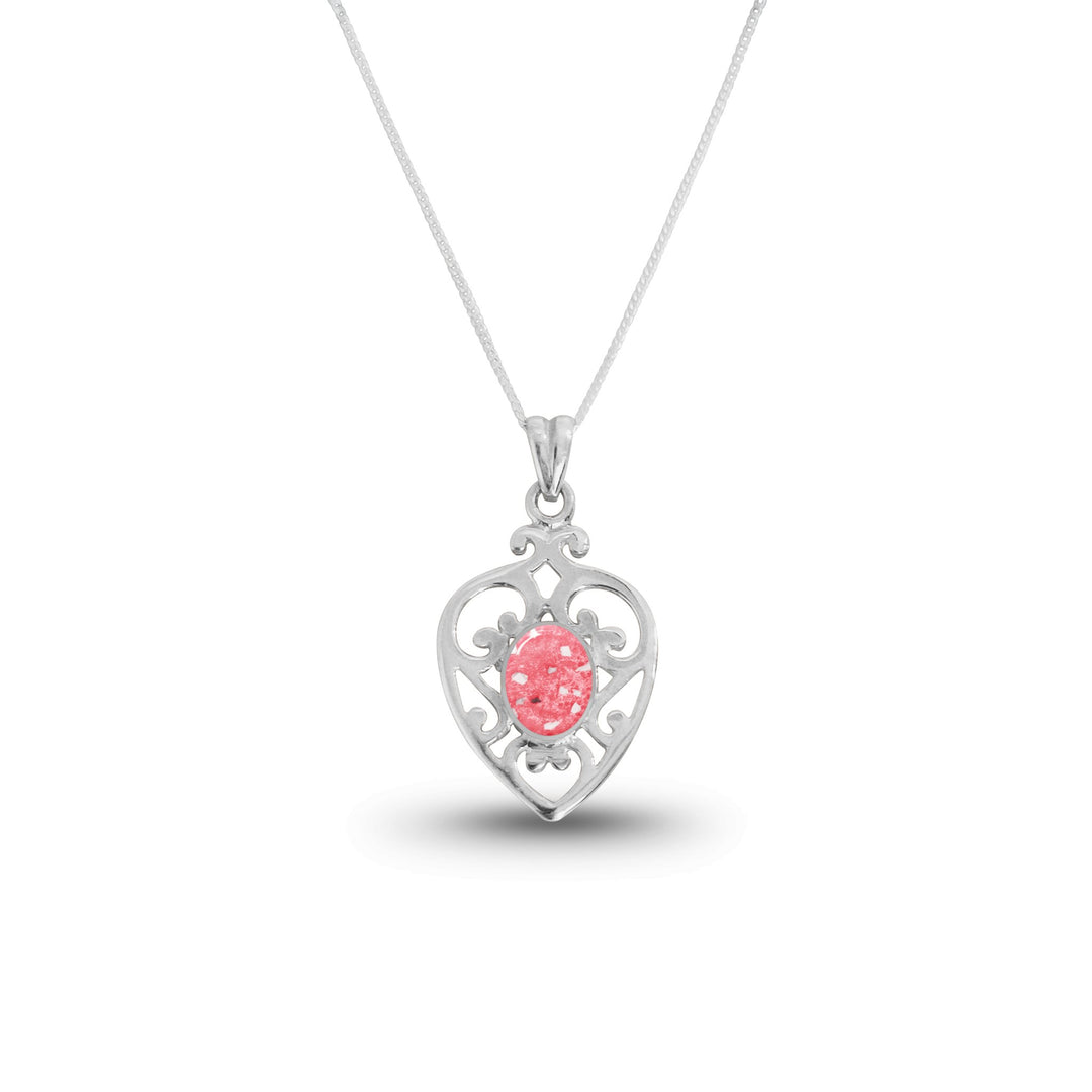 Fancy Heart Memorial Ashes Necklace - Nicky Robin Memorial Jewellery