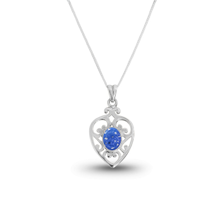 Fancy Heart Memorial Ashes Necklace - Nicky Robin Memorial Jewellery