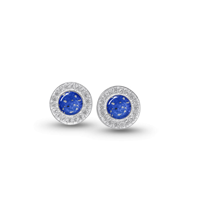 Halo Cubic Zirconia (CZ) Round Ashes Earrings - Nicky Robin Memorial Jewellery