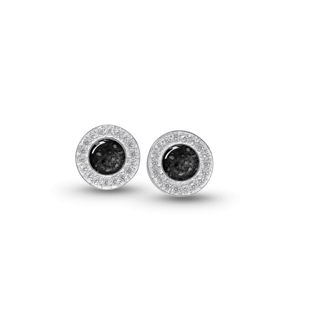 Halo Cubic Zirconia (CZ) Round Ashes Earrings - Nicky Robin Memorial Jewellery