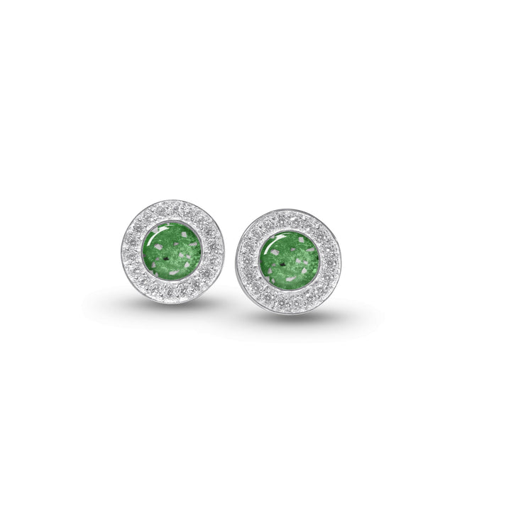 Halo Cubic Zirconia (CZ) Round Ashes Earrings - Nicky Robin Memorial Jewellery