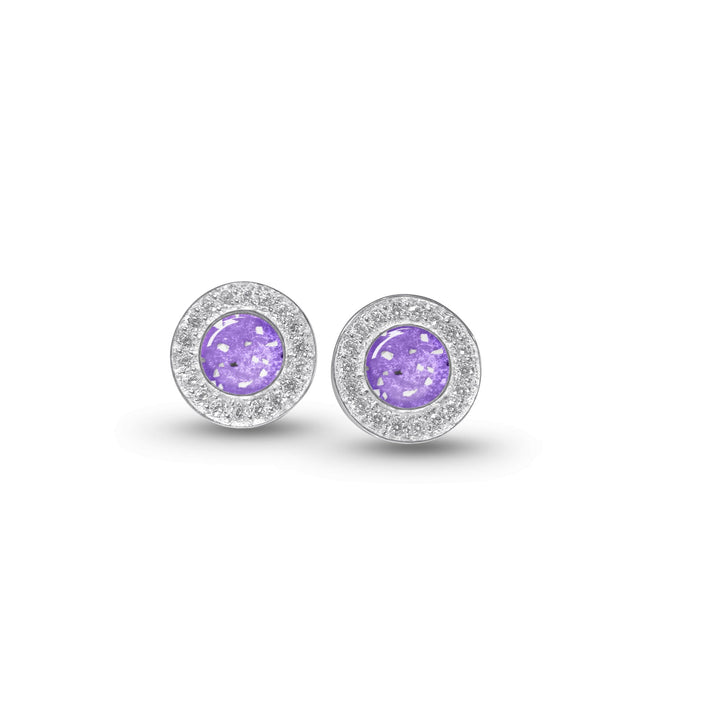 Halo Cubic Zirconia (CZ) Round Ashes Earrings - Nicky Robin Memorial Jewellery