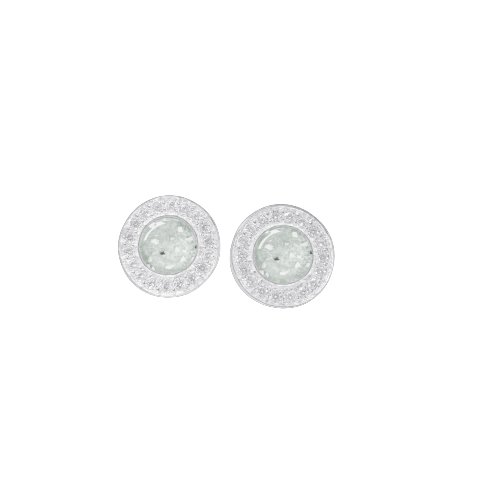 Halo Cubic Zirconia (CZ) Round Ashes Earrings - Nicky Robin Memorial Jewellery