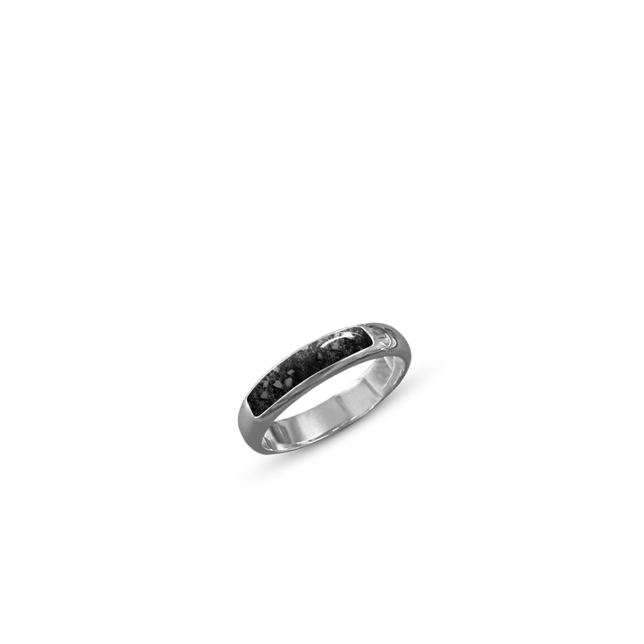 Black Single Channel Memorial Ashes Ring Band - Nicky Robin Memorial Jewellery